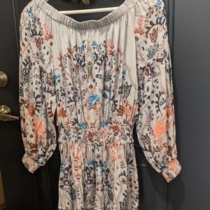 Sweet Free People floral romper off shoulder small